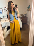 Mustard Tiered Maxi Dress