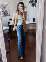 Pleated Chambray Pants