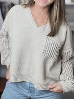 V-neck knit sweater