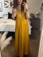 Mustard Tiered Maxi Dress