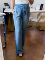 Pleated Chambray Pants