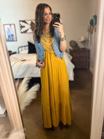 Mustard Tiered Maxi Dress