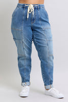 Judy Blue High Rise Cuffed Cargo Denim Jogger