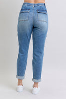 Judy Blue High Rise Cuffed Cargo Denim Jogger