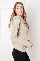 Checkered Hoodie in Sage