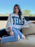 Navy TEXAS Oversized Top