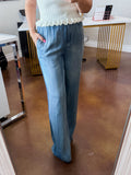 Pleated Chambray Pants