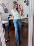 Pleated Chambray Pants