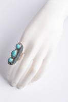 Waterfall Droplet Turquoise Stone Silver Ring 💙